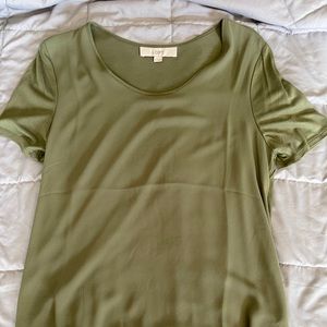 Loft mixed material dress blouse
